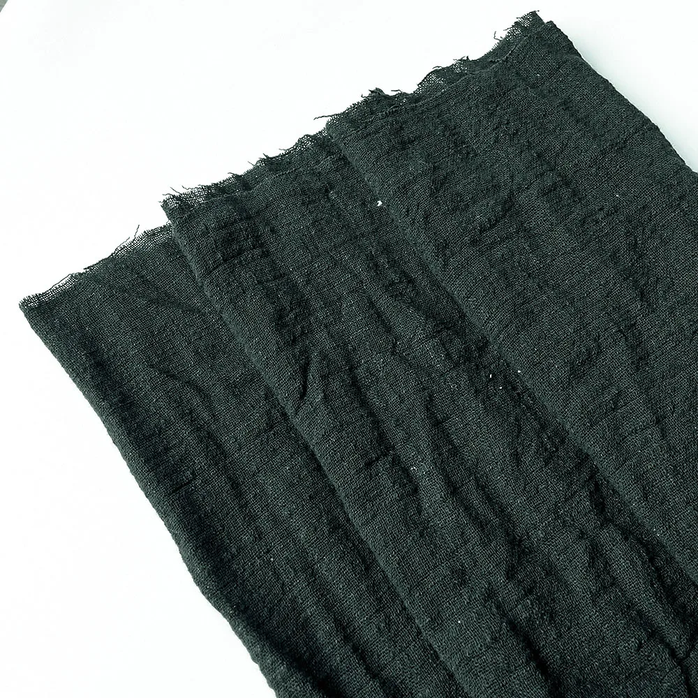 Organic Linen Cotton Crinkled Fabric for Sewing