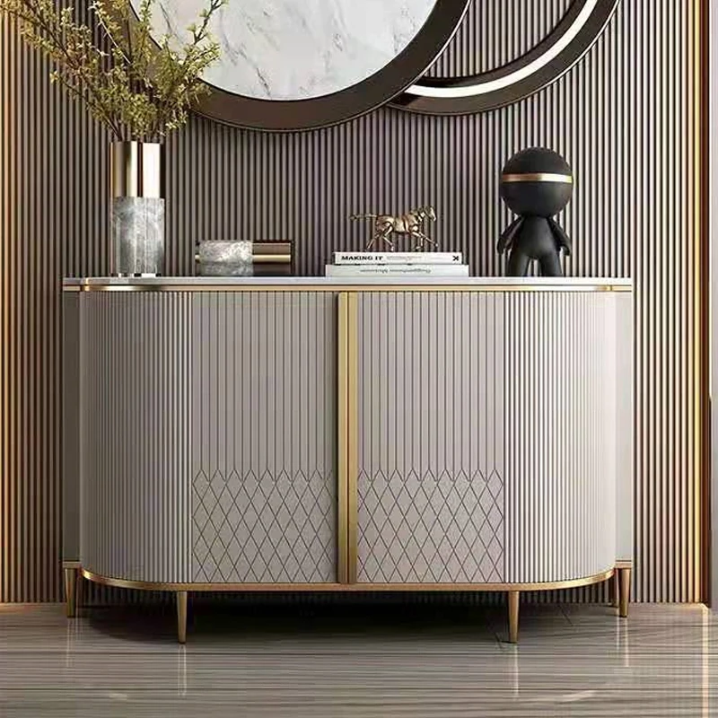 American-style entrance cabinet, living room, minimalist light luxury dining side cabinet, marble shoe cabinet, simple modern so