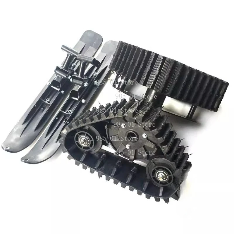 Rear Wheel Tracked Ski Wheel Kit for 4-Wheel Electric Vehicle Kart ATV Snowmobile Sled Modification Accessories