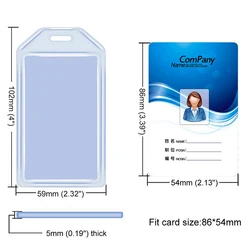 튼튼한 ID 카드 배지 거치대, 단단한 플라스틱 수직 실리콘, 부드럽고 투명한 PVC 카드홀더, 거치대 이름표 거치대, 57x102mm