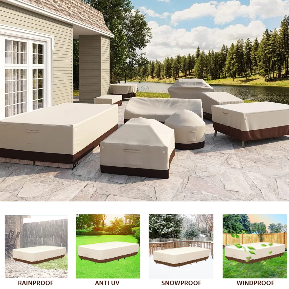 420D الثقيلة أكسفورد النسيج مجموعة أثاث الفناء غطاء مقاوم للماء وغطاء مقاوم للطقس للأثاث في الهواء الطلق #1
