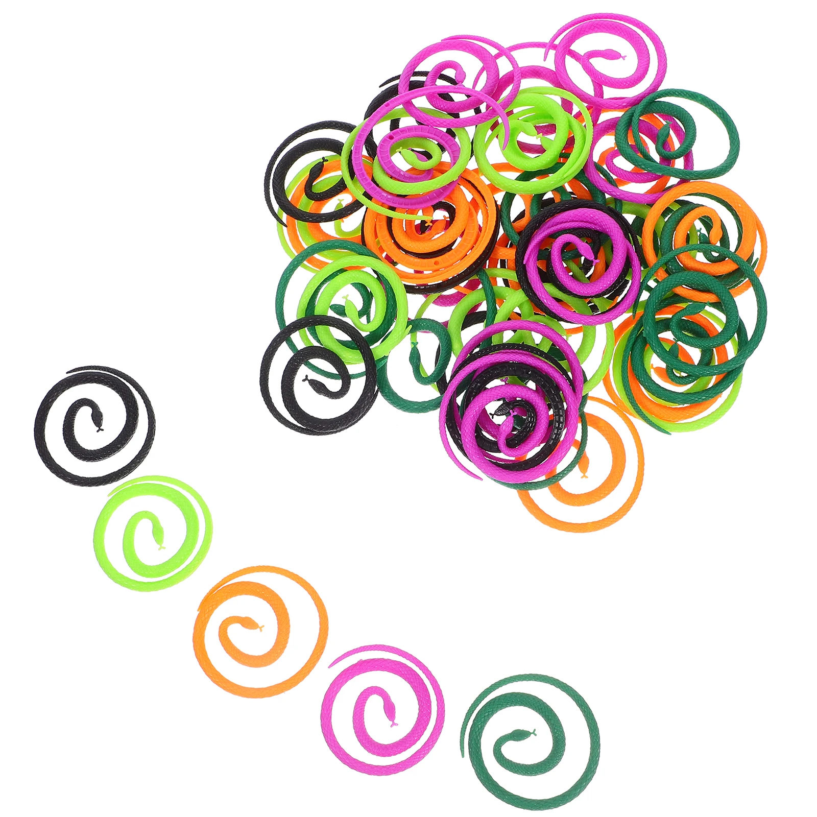 50 stks Speelgoedslang Levensechte Slang Realistisch Plastic Halloween Decoratie Prank Supplies Mini Slangen voor Kinderfeesten