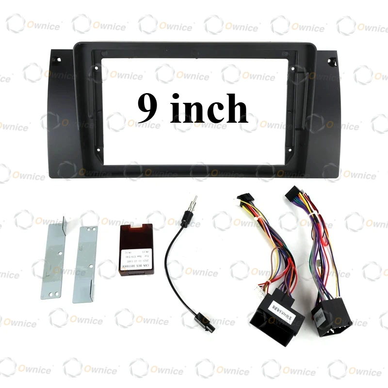 

Ownice 9" Car Radio Navigation Fascia Frame Adapter Canbus Box Decoder for BMW 5 Series E38 E39 E53 X5 Dash Fitting Panel Kit