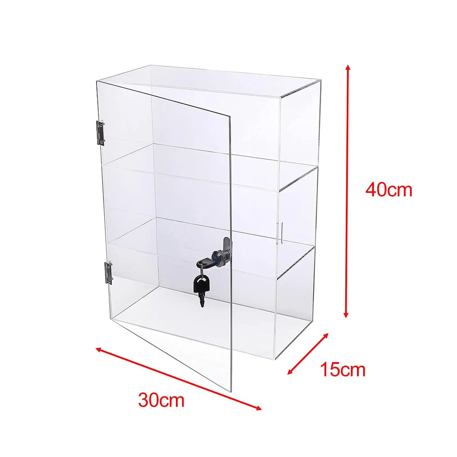 Acrylic Display Case with Lock Protective Holder Clear Showcase for Retail Stores Collections Models Figures Jewelry Accessories