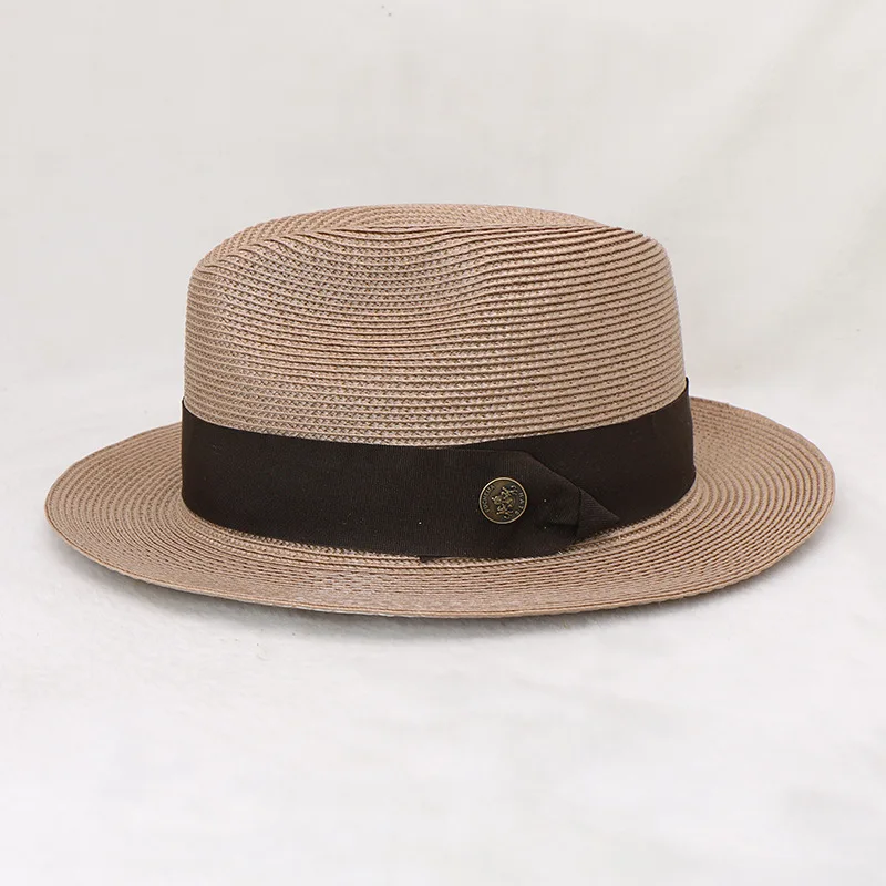 men`s hat straw hat summer hat  Cowboy Hat Summer Straw Hat Breathable Fashion Trend Sun Shield Hat Panama Jazz Cap Wholesale