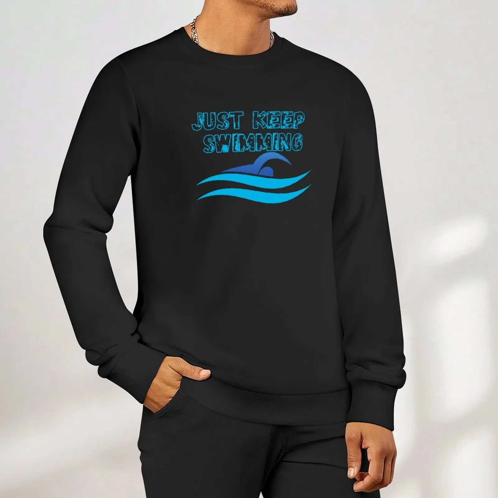اقتباس السباح: Just Keep Swiming Pulover ملابس رجالية ملابس رجالية ملابس للرجال بلوزات جديدة