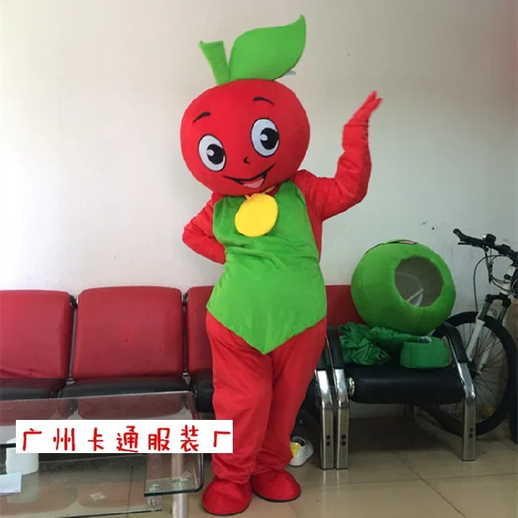 Christmas Little Apple Mascot Costume Fruit Mascot Halloween Birthday Party Anime Cosplay Adult Size Fancy Dress