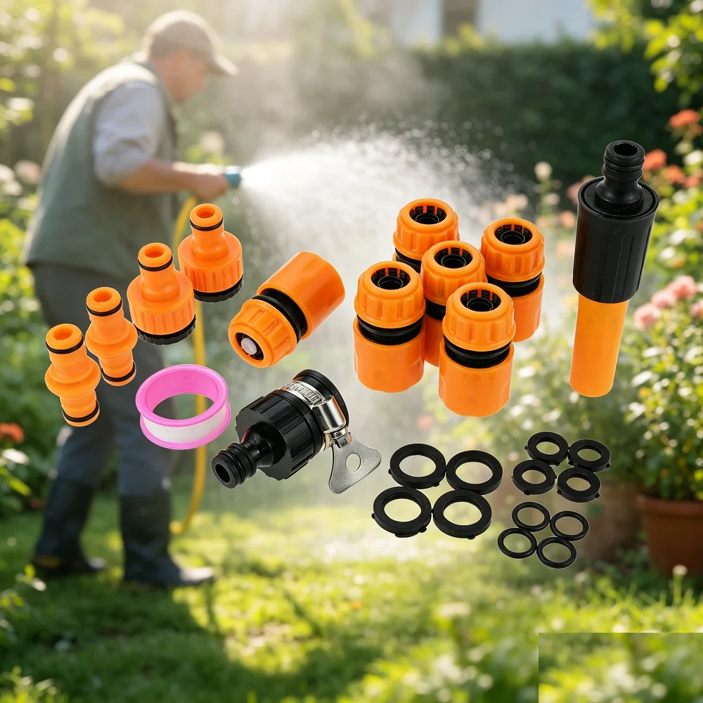 12pcs Garden Quick Hose Connectors Kit 2-in-1 Standard 3/4
