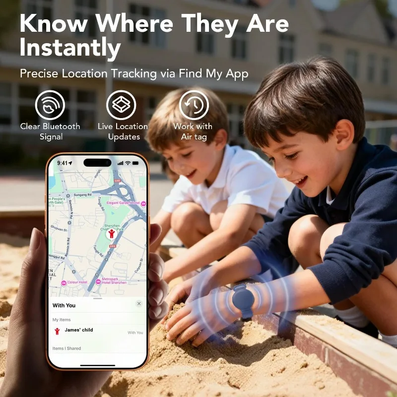 

Anti-Lost Waterproof Bracelet For AirPods AirTag – Silicone Protective Case, Apple Tracker Wristband For All Ages