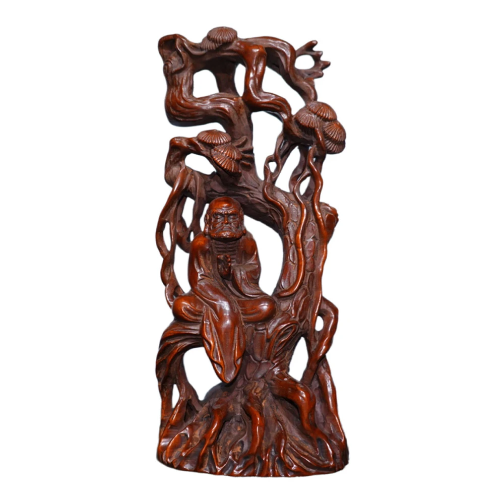 Chine buis sculpture sur bois sculpté méditation Figurine Sculpture artisanat branche illumination pleine conscience sérénité sagesse
