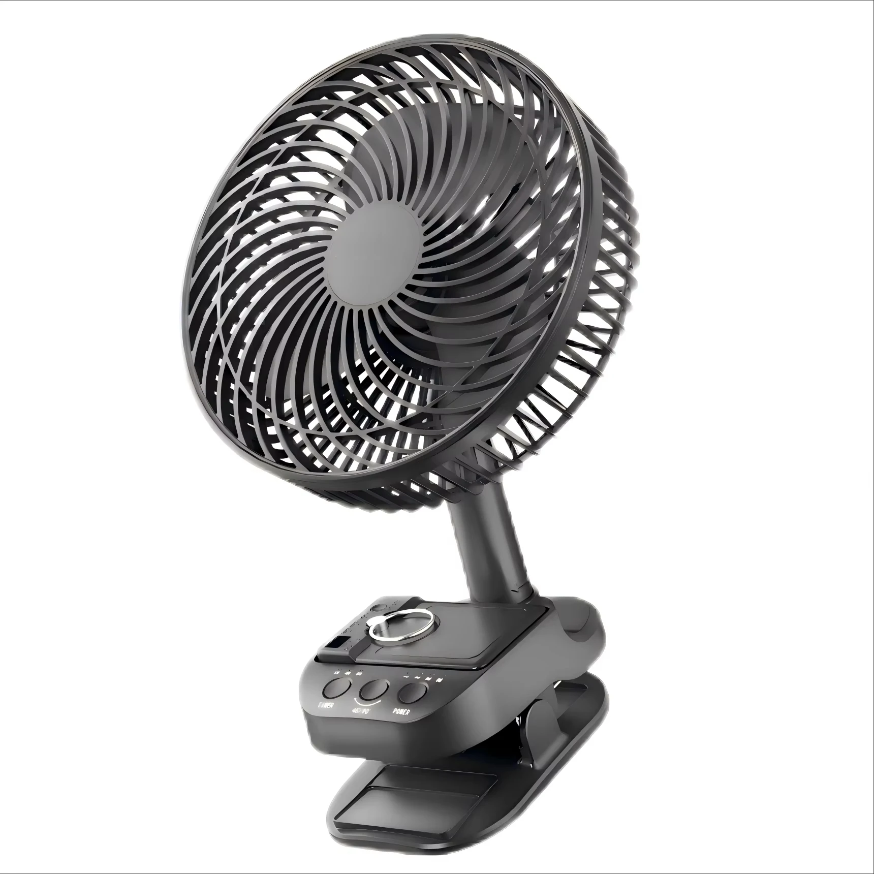 10000mAh Portable Fan Auto Oscillation Clip Fan with Hook Removable Battery as Mini Power Bank for Home Outdoor Camping Fan