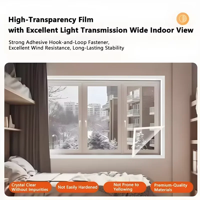 WindProof Window Screen Self-Adhesive Film Sealing Window Insulation Curtain Home Thermal Insulation And Antifreeze Door Screen