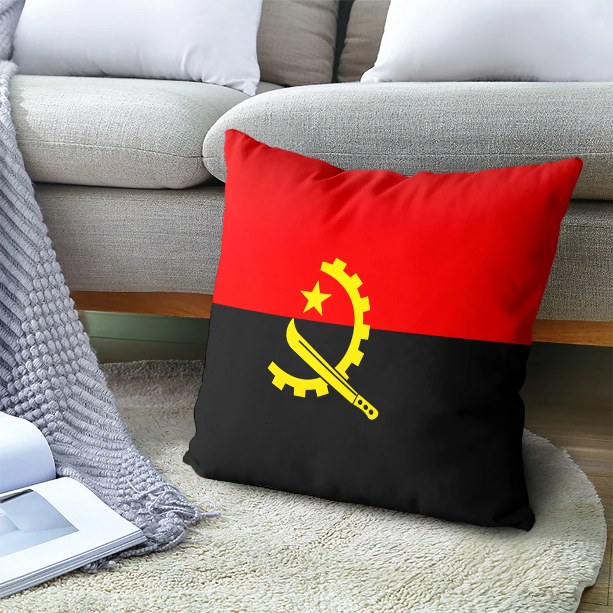 Wuzidream The Angola Flag Pillow Cover Decoration Pillow Case Decorative Throw Pillow Cover For Sofa Cushion Cover