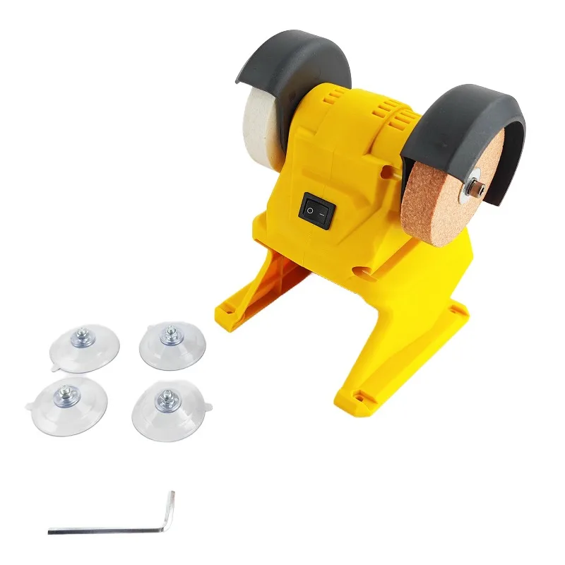 

20V Battery Mini Electric Bench Grinder Sharpener, Multi-Function Tool Grinding Machine, Coarse & Fine Wheel