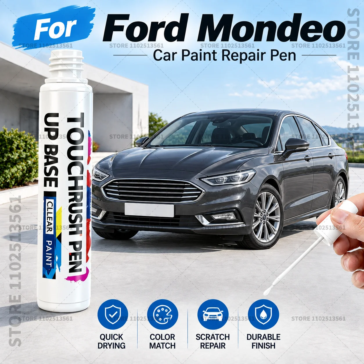 Car Scratch Repair Paint Pen Automotive Touch Up Pen Quick Dry Brush For Vehicle Paint Damage Repair For Ford Mondeo White Black