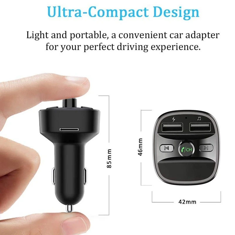 Bluetooth FM Transmitter Car Mp3 Player Bluetooth 5.0 Receiver Dual USB Car Charger U Disk TF Card For Car Interior