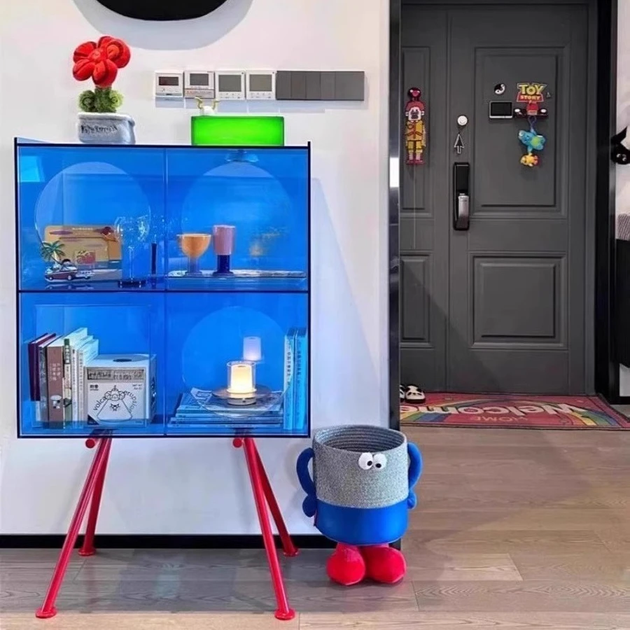 Light luxury acrylic dining side cabinet, modern simple living room storage cabinet Internet celebrity creative figure display