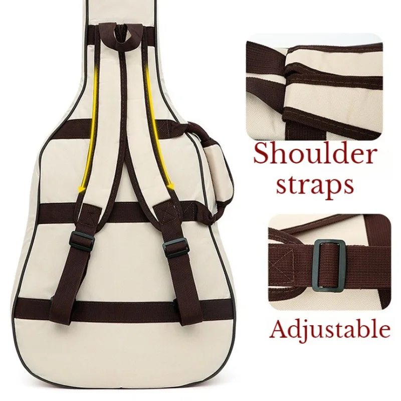 41-inch Oxford Cloth Guitar Bag Cotton-padded Waterproof Portable Shoulders Guitar Backpack Musical Instrument Accessories