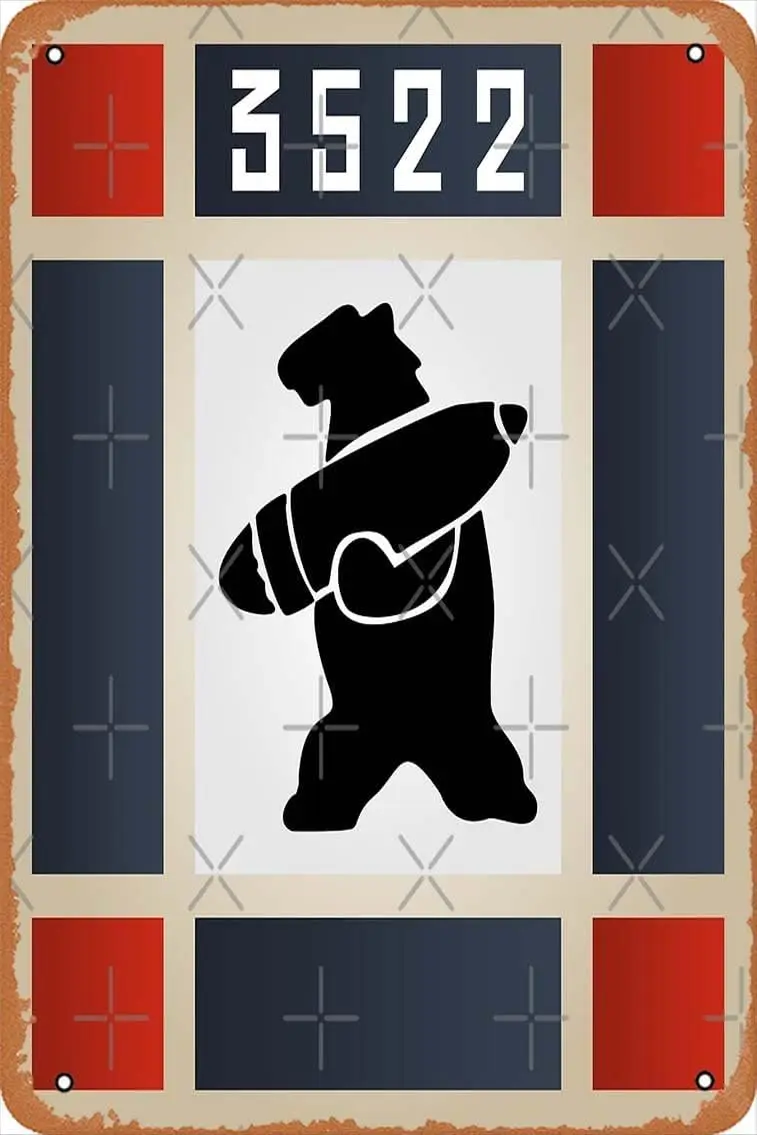 Wojtek der Bär (Polnischer Soldatbär) – Company Kunstdruck Metallschild Retro Home Dekoratives Blechschild
