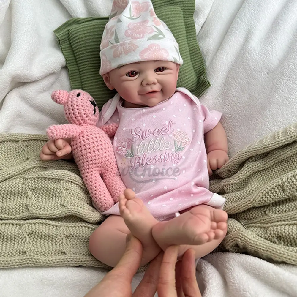 17 "morbido adorabile silicone rinato bambina dipinta a mano vene visibili bambola appena nata per gli appassionati di bambole della collezione di bambole rinate