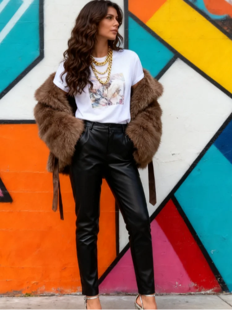 

2025 зимние женские пальто из искусственного меха, модные теплые короткие куртки с воротником-стойкой и длинными рукавами, уличная женская коричневая верхняя одежда