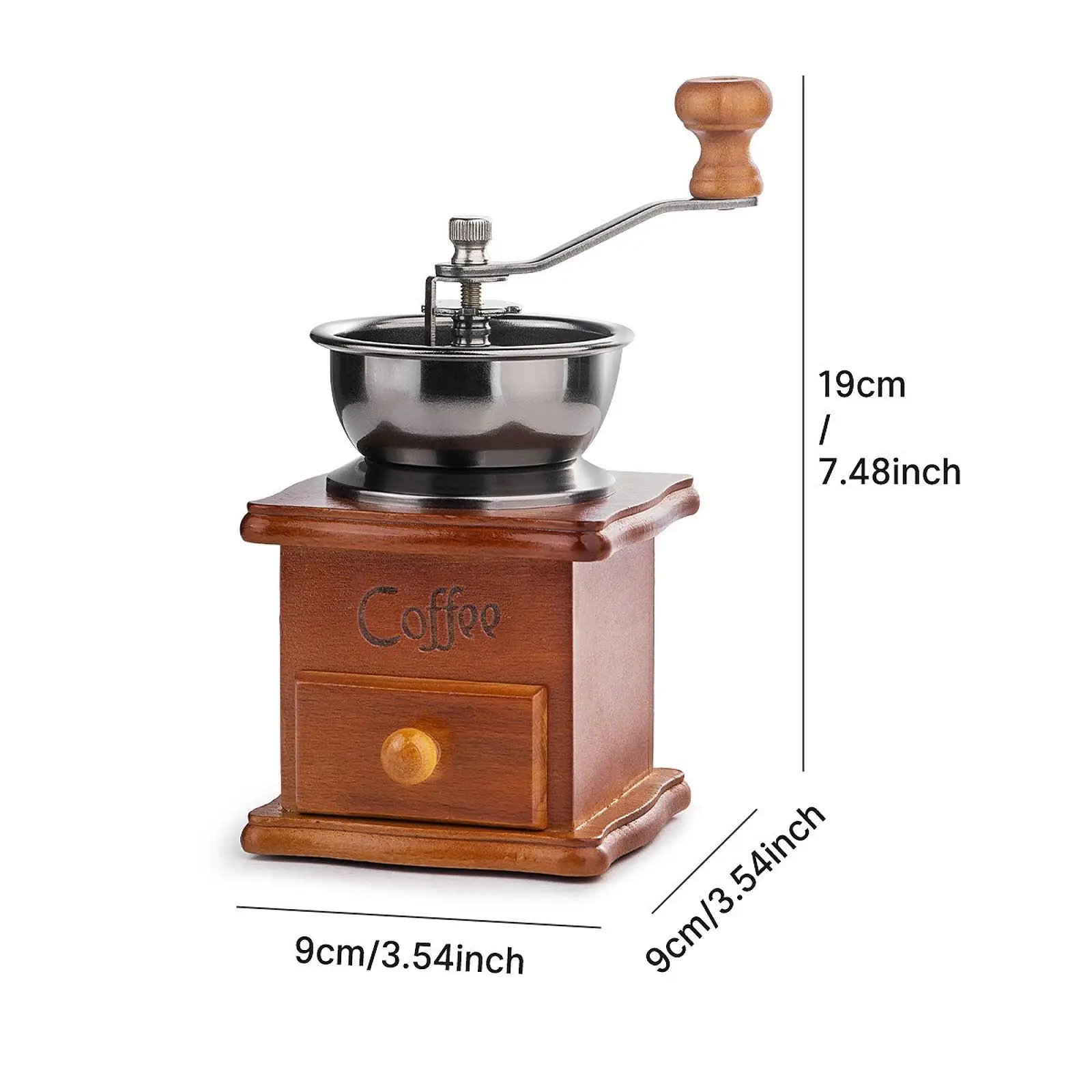 Ручная кофемолка для кофейных зерен, ретро коническая мельница, портативная классическая ручная кофемолка для офиса, путешествий, дома, подарок, пресс