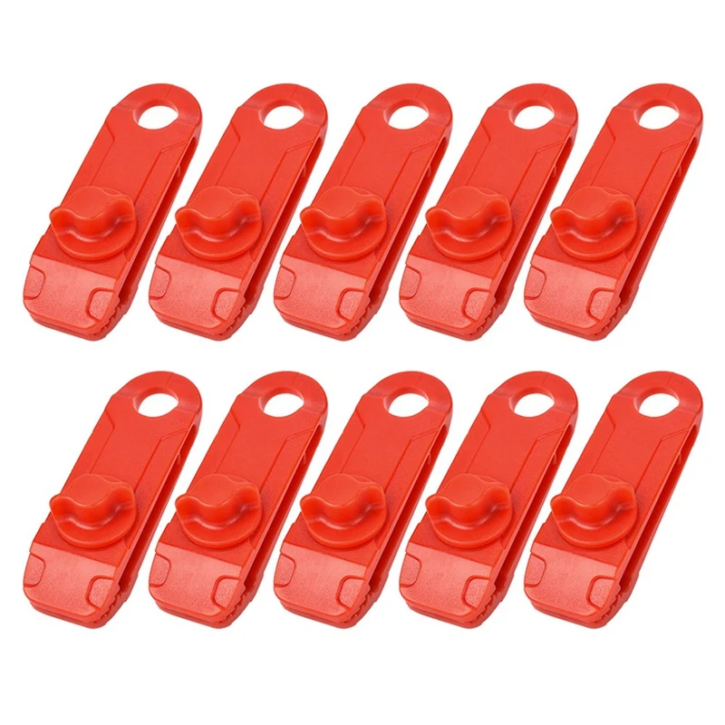 

DW-10pcs Outdoor Camping Tent Windproof Reusable Fixing -Clips Clamps Tarp Cord Buckle Tensioner Tent