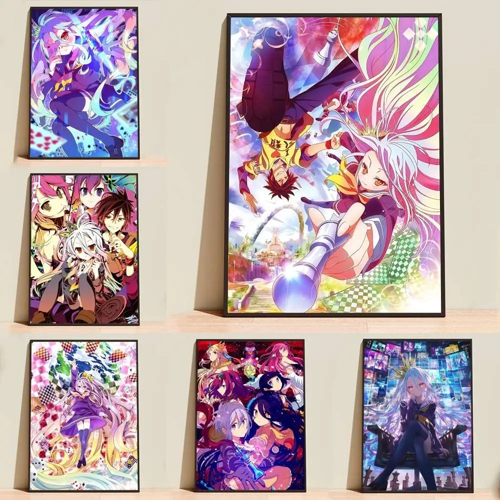 S-Shiro Anime No Game No Life Poster High Quality Dorm Living Room Aesthetic Wall Decoration Painting Stickers Gift