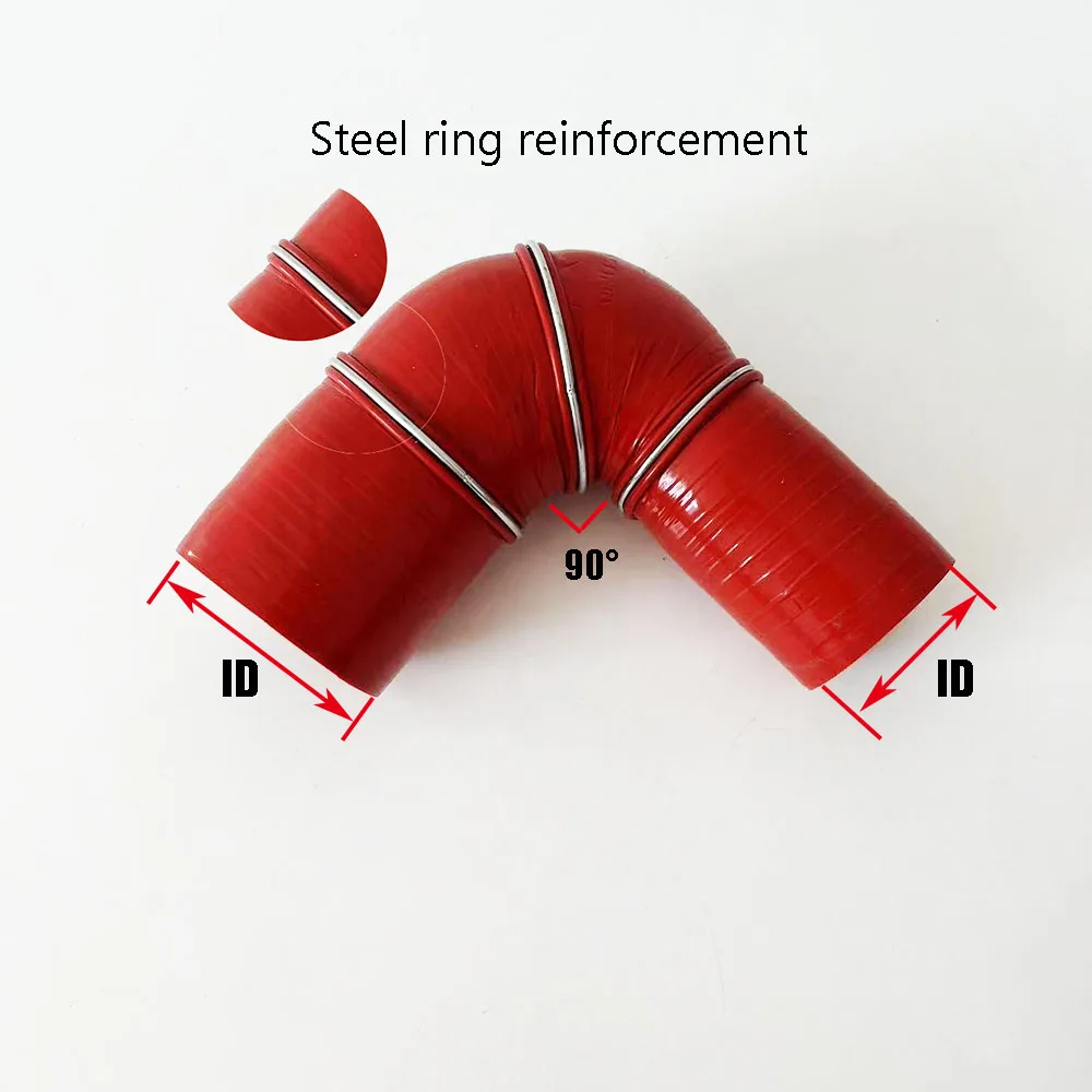 

Red 90 °Add Steel Ring Variable Diameter Silicone Intercooler Suitable For Car Modification And Turbocharging, Long Service life