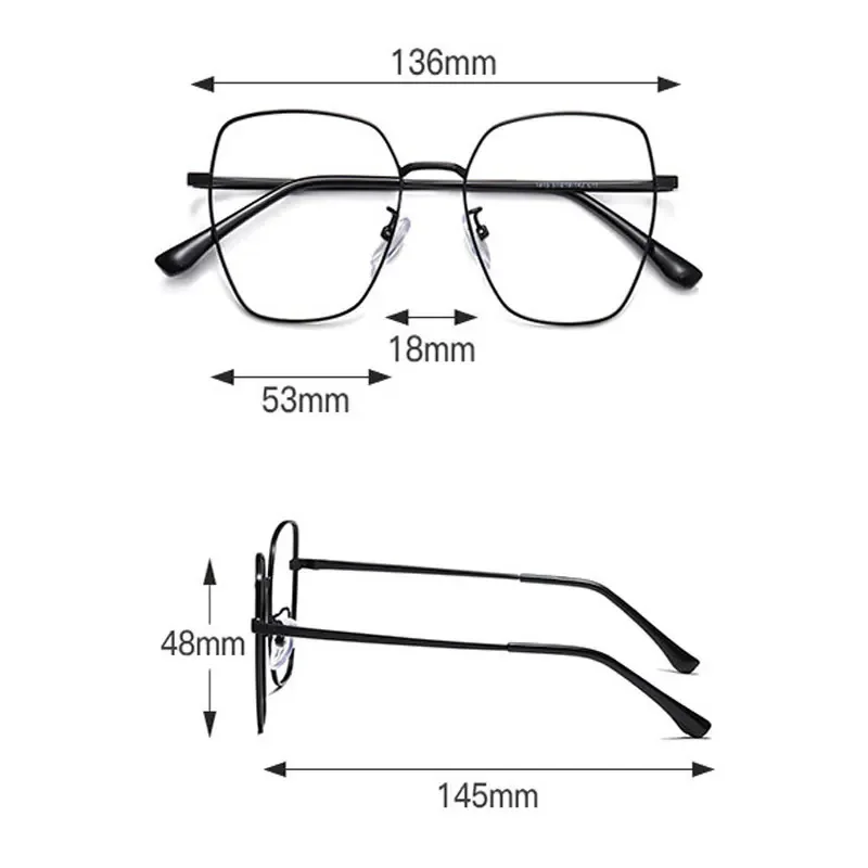 Anti Blue Ray Alloy Frame Optical Glasses Unisex Full Rim Irregular Prescription Eyewear Custom Myopia Hyperopia Lenses