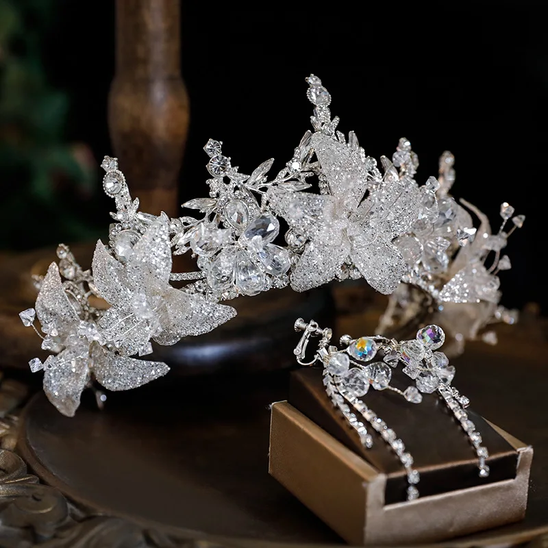 Bridal Crown Headdress Super Stylish Elegant High Sense Sweet Crown Wedding Dress Dress Hair Accessories