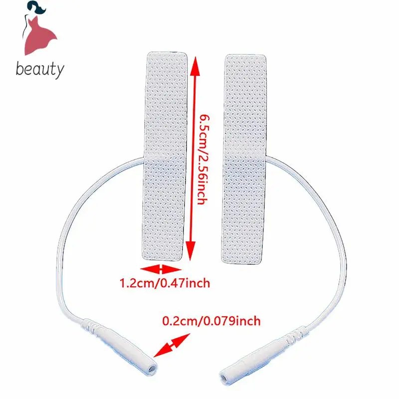 แผ่นอิเล็กโทรดสำหรับทดแทนมีกาวในตัวผ้านอนวูฟเวน2ชิ้นสำหรับเครื่องบำบัดดิจิทัล EMS นวดกระตุ้นประสาท1.2*6.5ซม.