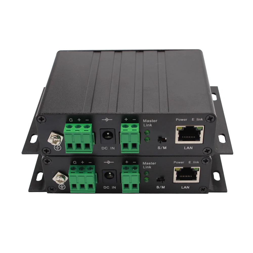 OEM 10/100Mbps IP over 2-Wire Converter 100Base-T UTP to Twisted Pair Extender with POC Function DC52V Power Supply
