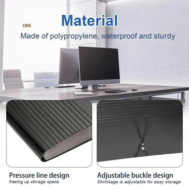 24 Pockets Expanding File Folder With Blank Labels, File Organizer With Expandable Cover, Accordion File Organizer