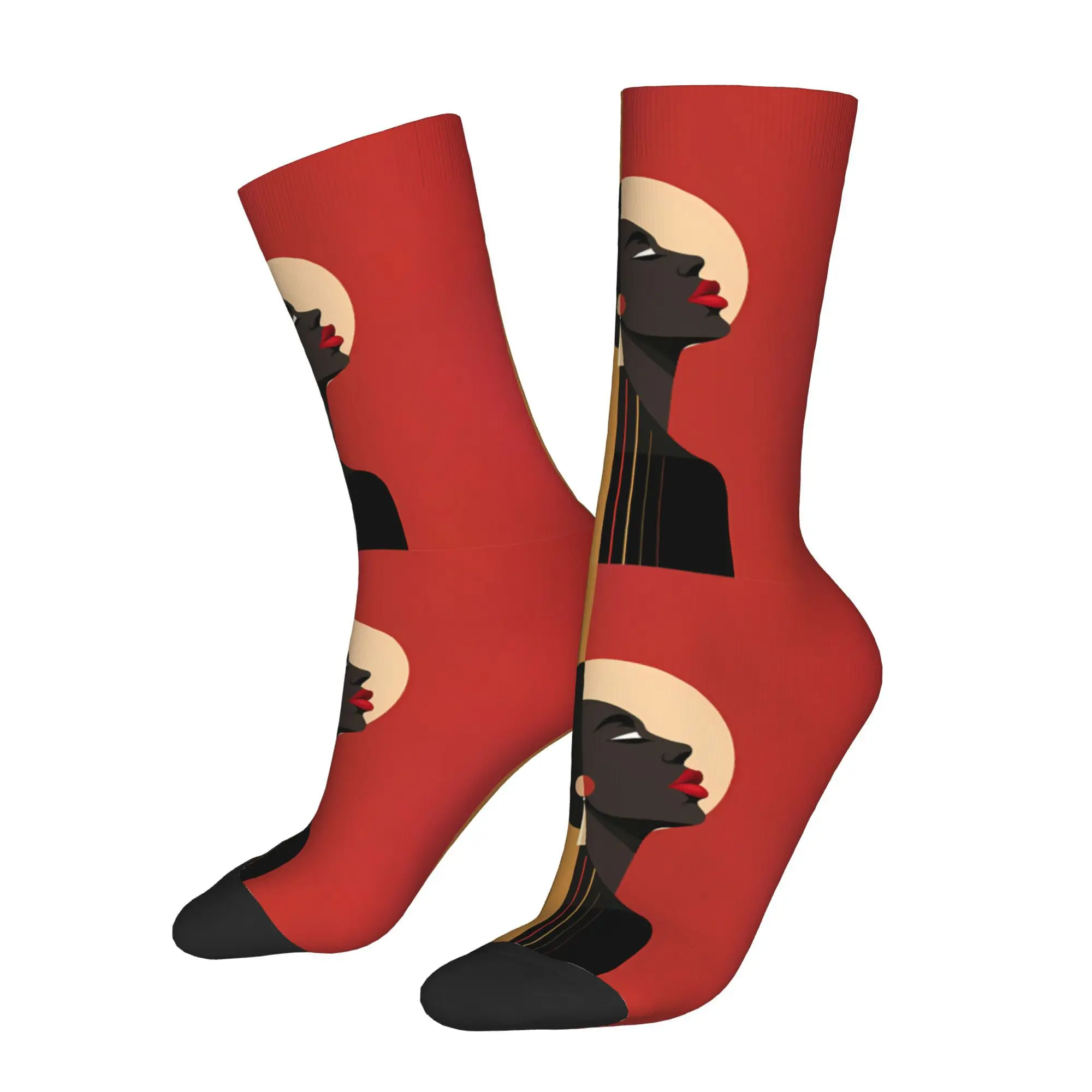 

African Woman Characteristic Culture Sock Printed Man Polyester