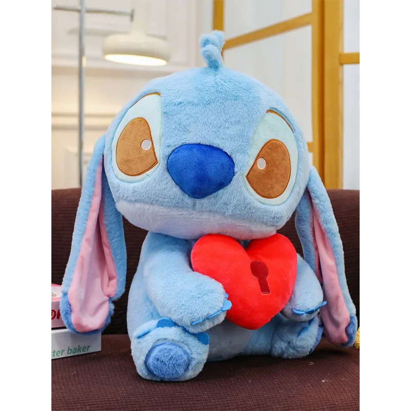 

40cm Cartoon Blue Pink Plush Doll Toy Stitch Angel Couple Love Matching Plush Stuffed Toy Christmas Gift
