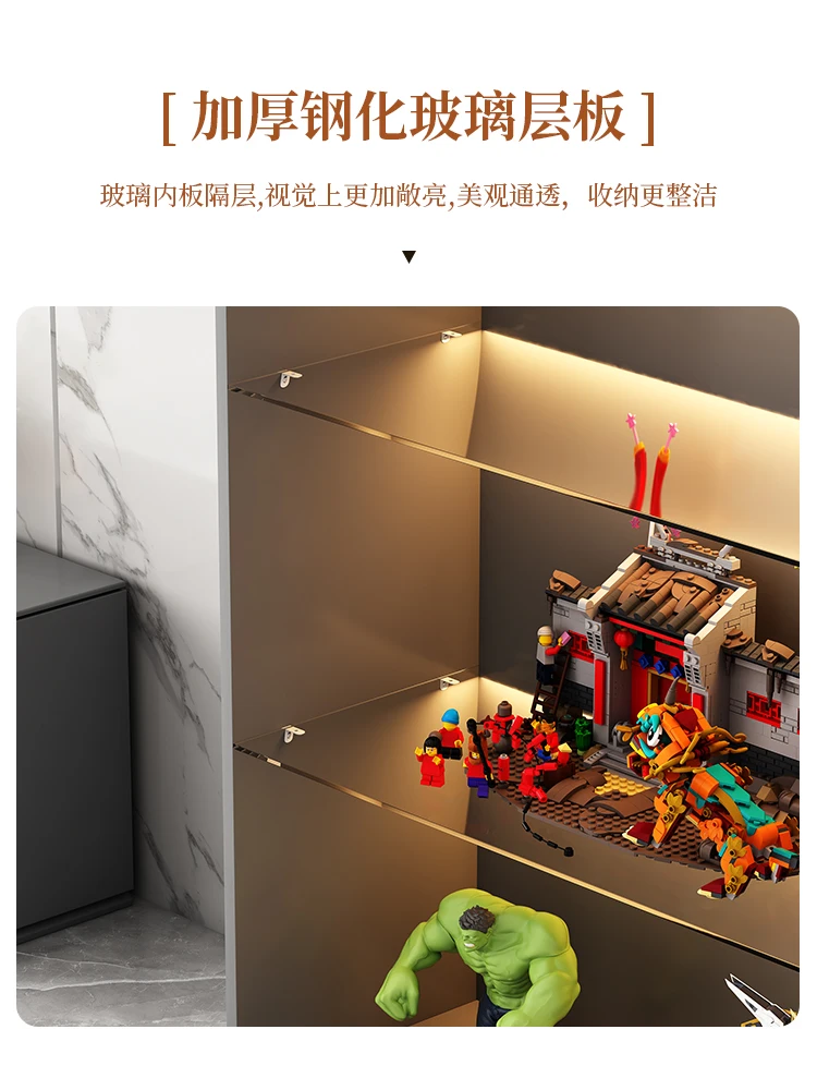 glass door figure display cabinet display home living room blind box toy Lego model ornament bookcase wine cabinet commercial co