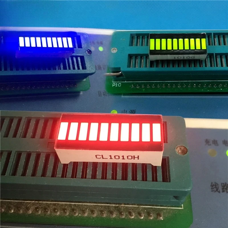 5PCS 10-Segment LED Bar Graph Display Ultra Bright Red/Blue/Green 20Pin Digital Tube 25x10mm for Arduino DIY Projects