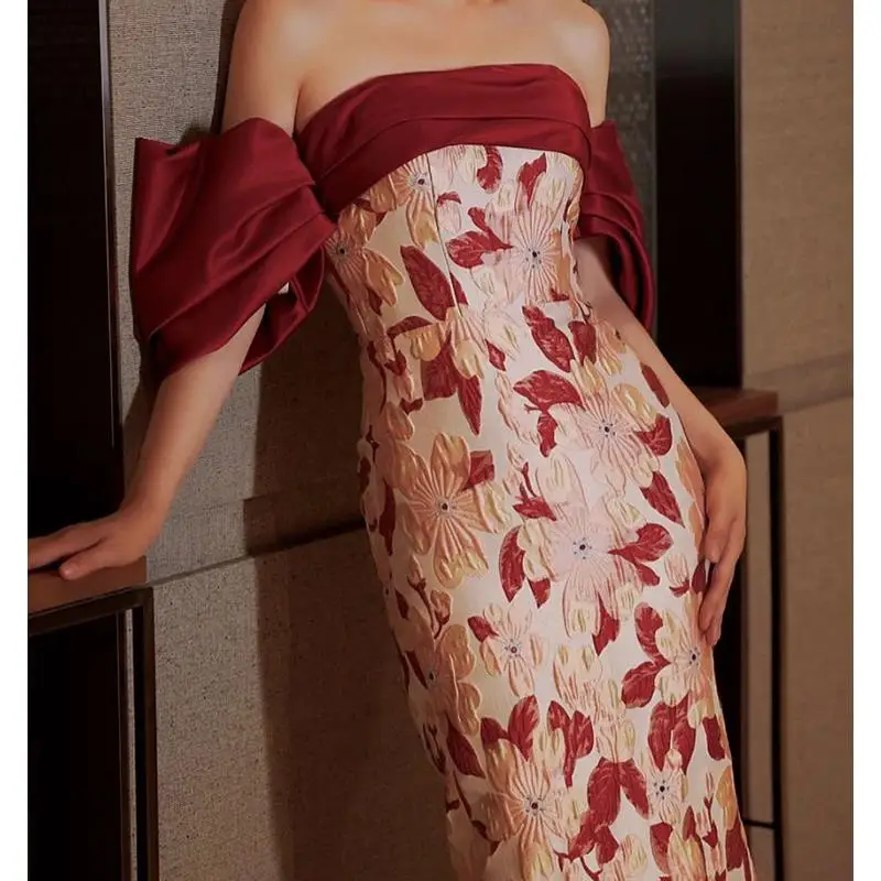 Elegant One-Shoulder Fish-Tail Wedding Dress for Women Long Evening Gown Perfect for Wedding Receptions And Engagement Parties