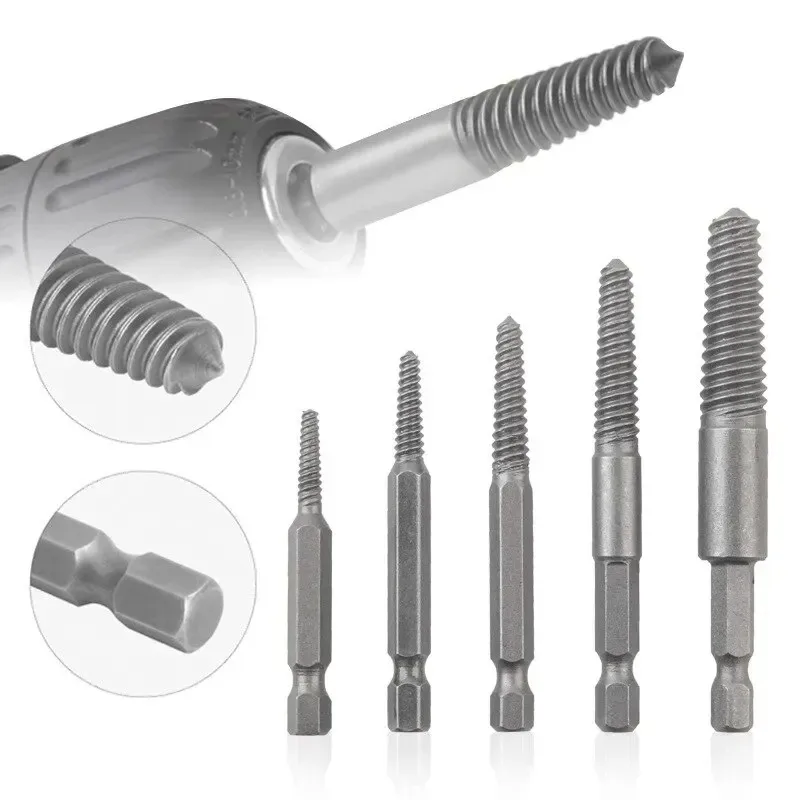Screwdriver Drill Tool Set Hexagonal Shank Broken Head Screw Extractor Screw Broken Head for Taking Out Electric