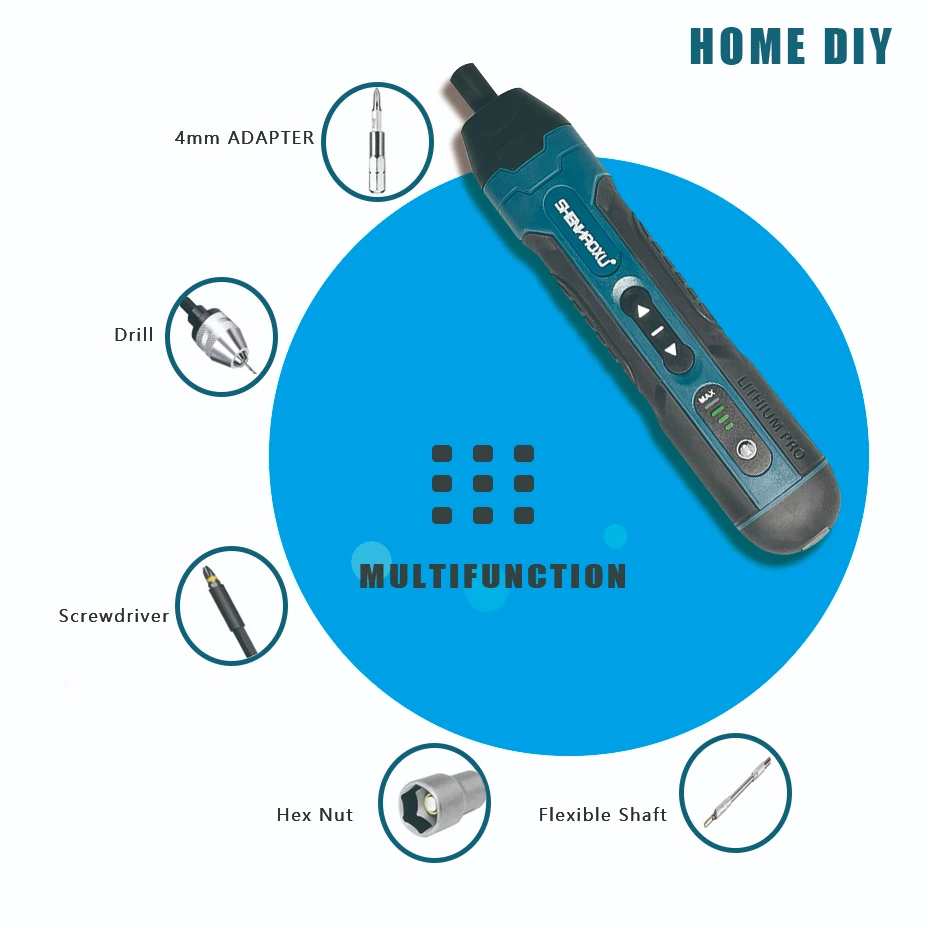 Electric Screwdriver Battery Rechargeable Cordless Screwdriver Powerful Impact Wireless Screwdriver Drill Electric Screw Driver