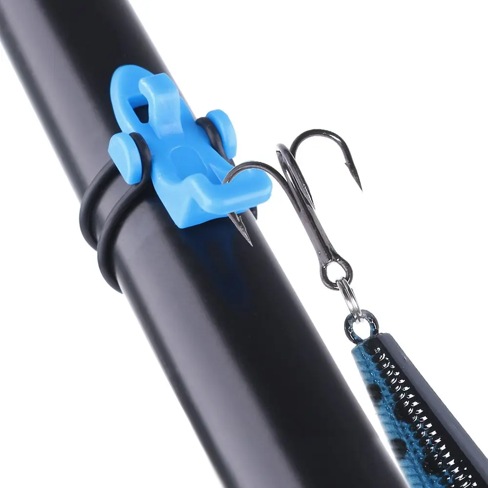 Fishing Hook Lure Bait Holder with 3 Rubber Rings for Fishing Rod Fish Gear Portable Accessories Fixed Bait Fishing Gear