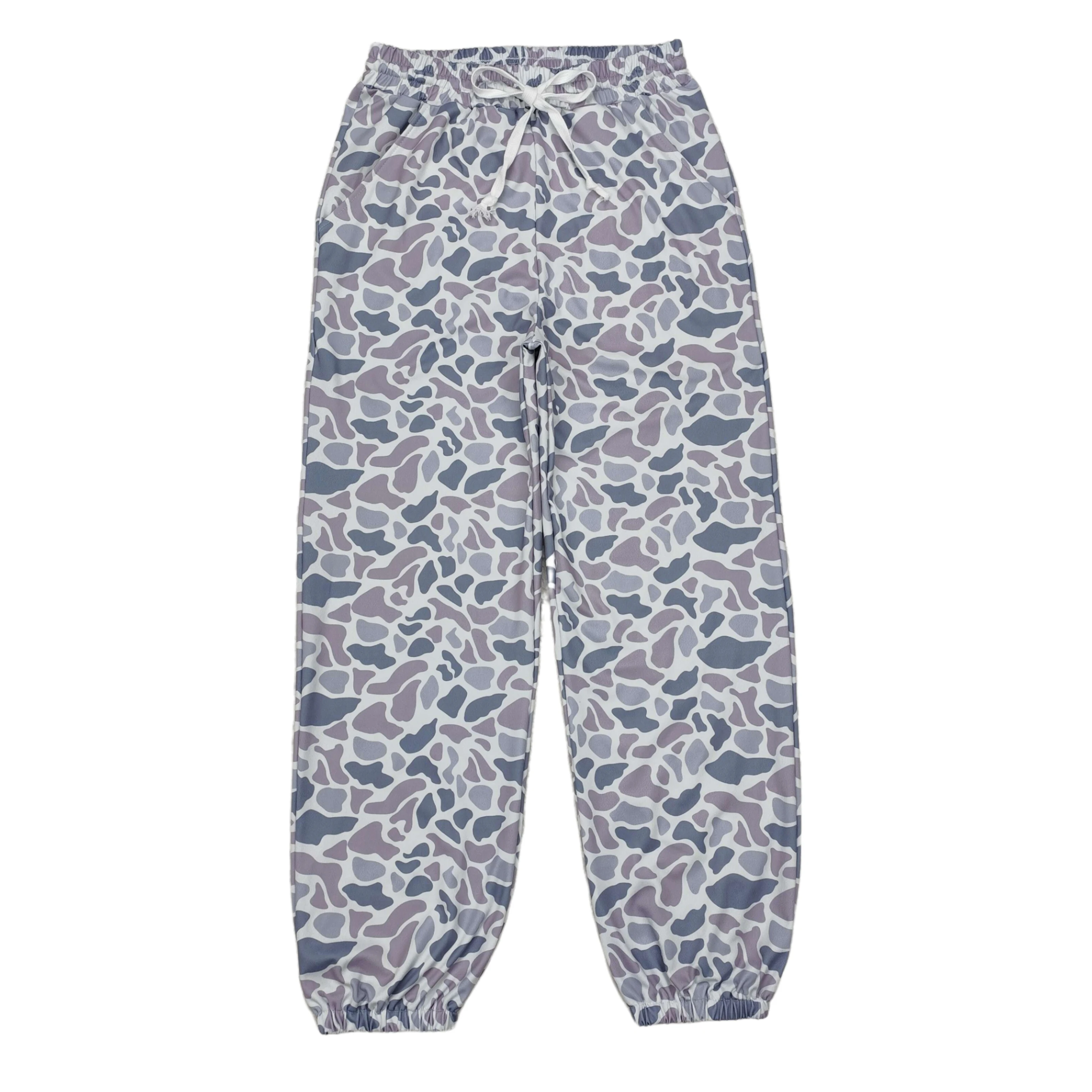 Wholesale Boutique Women Active Wear Pockets Pants Trousers Grey Woman Adjustable Adult Camo Bottoms Comfortable Clothing