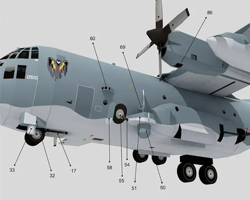 Spooky Gunship Attack Scala 1:100 AC-130U Aereo da caccia fai da te Carta Puzzle 3D Modello di assemblaggio Gioco Regalo di compleanno per bambini Giocattolo