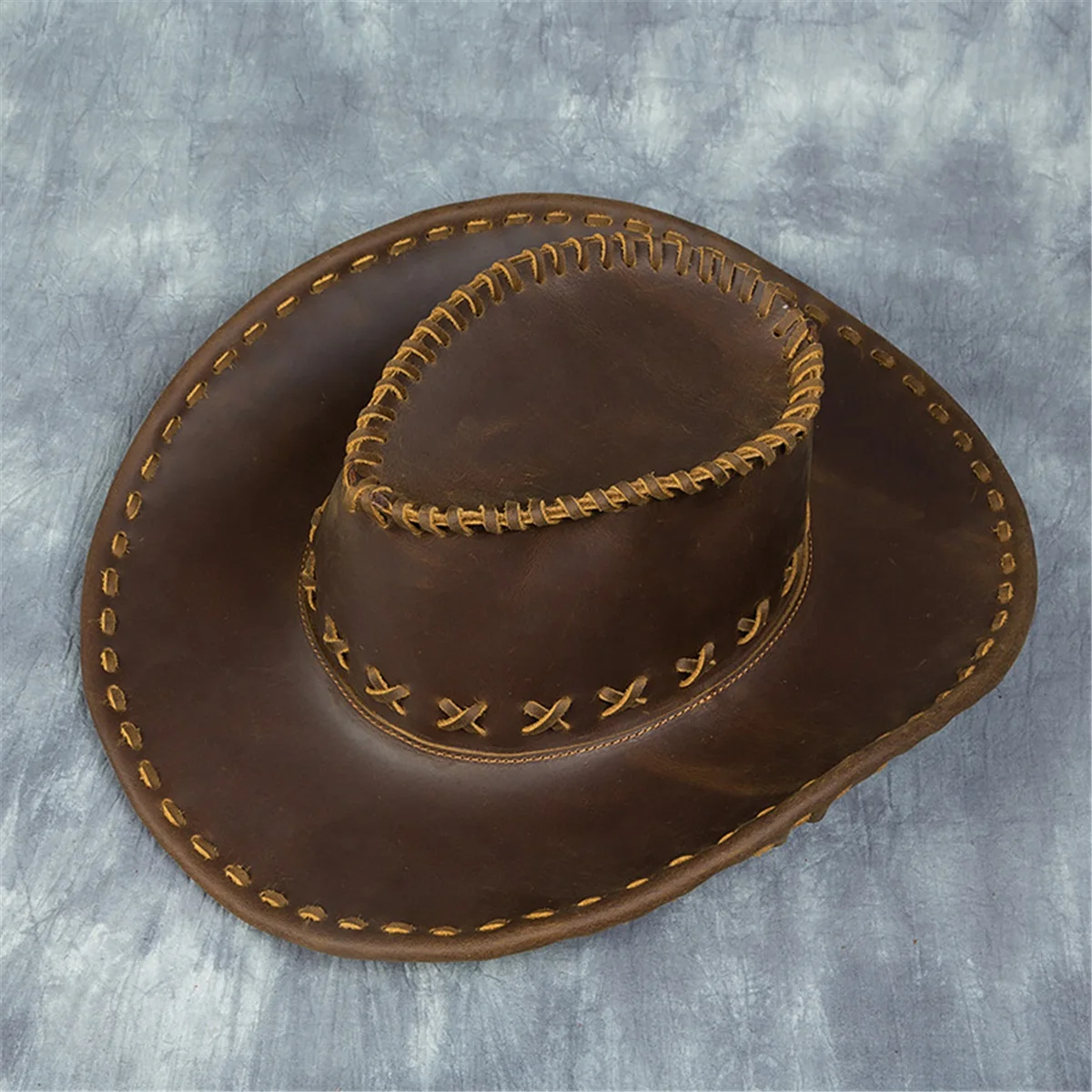 leather western cowboy hat adult hat first layer cowhide hat