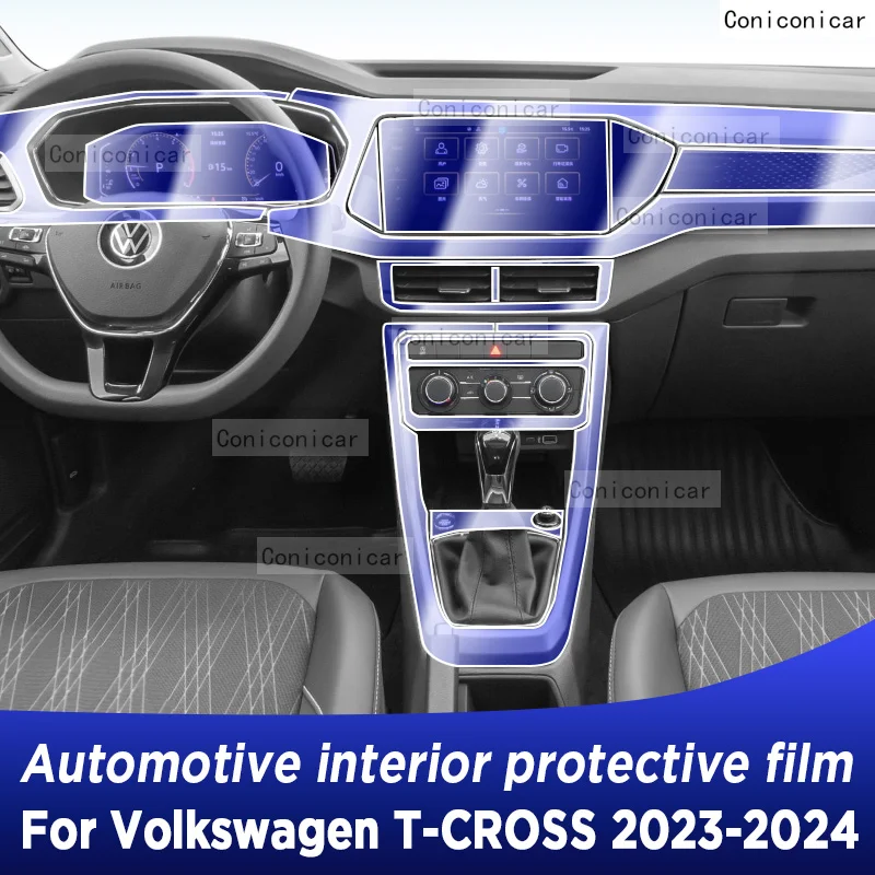 

For Volkswagen T-CROSS 2023 2024 Panel Dashboard Navigation Automotive Interior Protective Film TPU Anti-Scratch