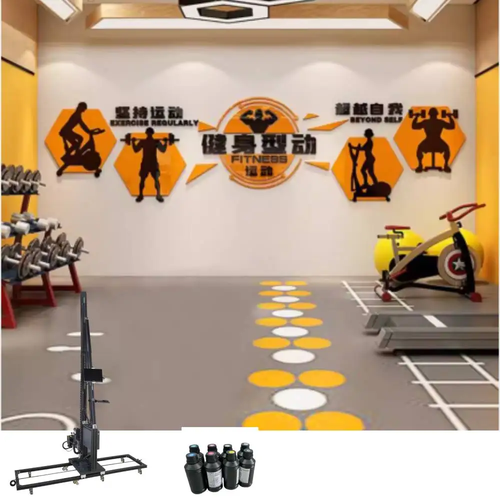 Impresora de pared de gran formato, máquina de impresión de pared 3D para Epson DX10 DX7 I1600U, cabezal de 2880dpi para oficina, habitación, escuela, gimnasio, impresión de pared
