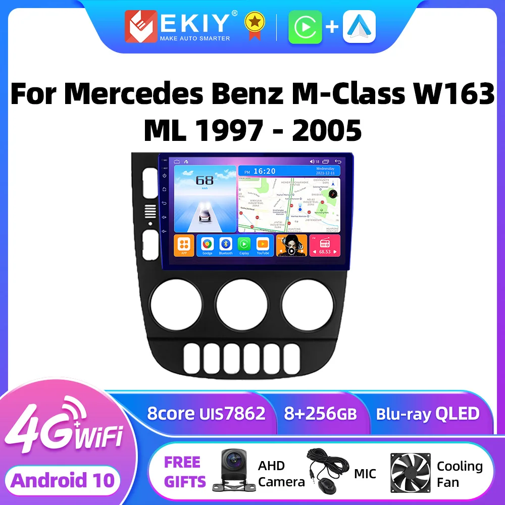 EKIY T7 Android 10 For Mercedes Benz M-Class W163 ML 1997 - 2005 Car Radio Video Multimedia Player Navigation GPS Carplay 2DIN