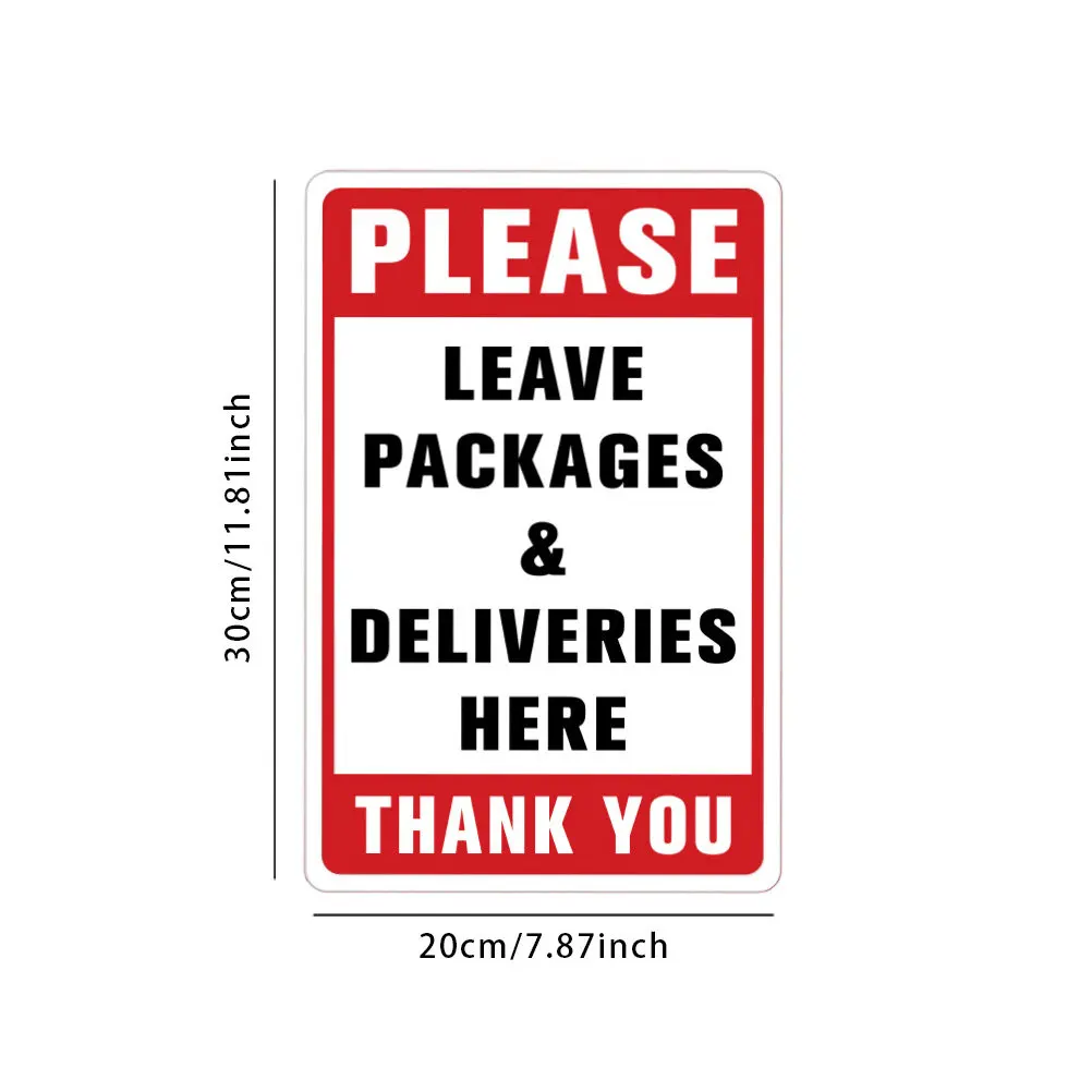 Leave Packages Here Sign Sticker PVC Delivery Here Decal Self-Adhesive Water-Resistant Wall Sign for Door Glass Tile Surface