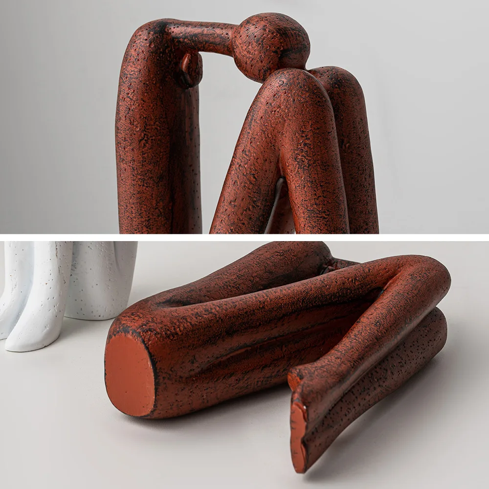 Creative Abstract Silent Man Sculpture & Figurines Living Room Decor Resin Crafts Figure Ornaments Modern Home Decor